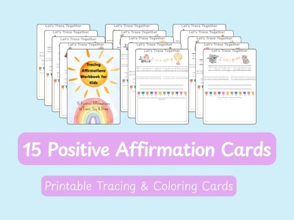 Positive Affirmation Tracing Cards for Kids | SEL & Confidence Building