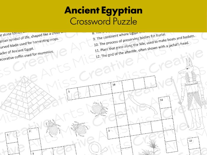 Ancient Egyptian Crossword Puzzle