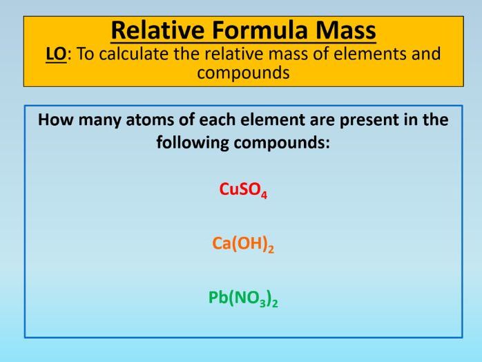 GCSE AQA Chemistry C4 Relative Formula Mass PowerPoint Lesson