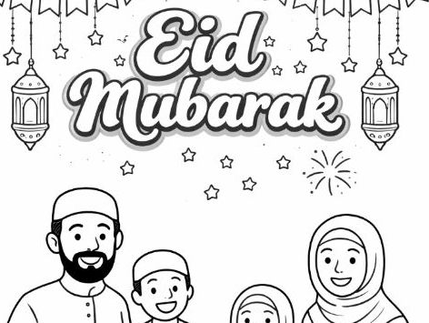 Eid Mubarak! Eid Al Fitr Colouring Page