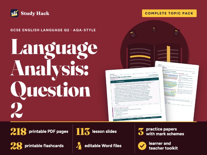 GCSE English Language Paper 1 Question 2: AQA-style language analysis guide and model answers