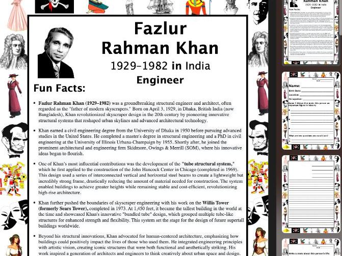 Fazlur Rahman Khan PACKET & ACTIVITIES, Important Historical Figures Series