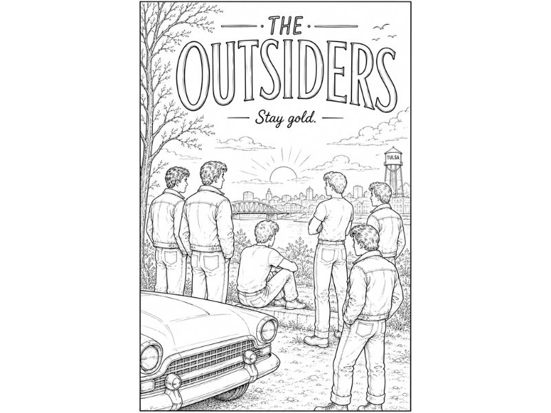 The Outsiders No Prep Activity | 7 Coloring Pages & 7 Analysis Writing Prompts