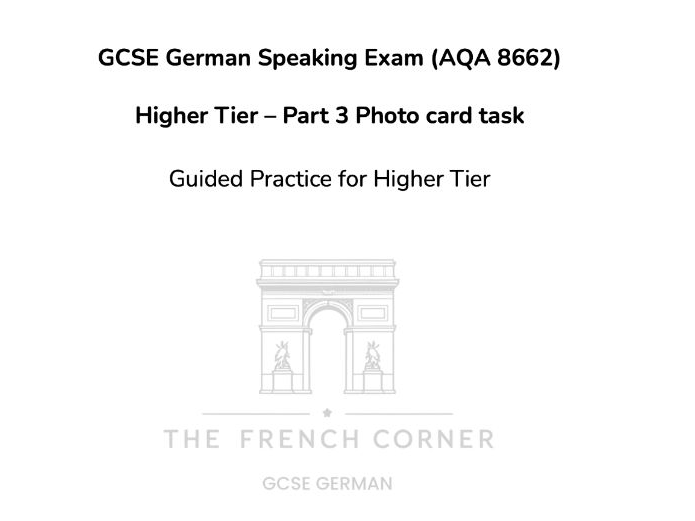 GCSE German Speaking Exam (AQA 8662) Higher Tier 2026 – Part 3 Photo card task