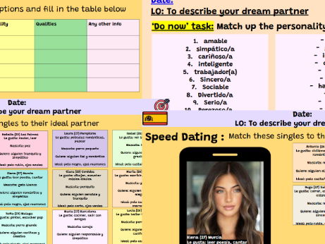 AQA GCSE Spanish Unit 1 Lesson 10 : Mi pareja ideal