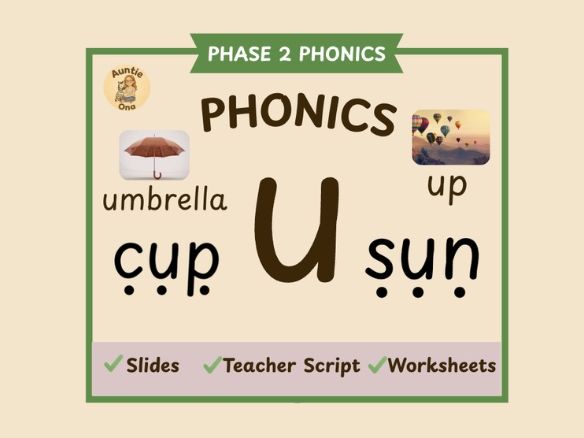 Initial 'u' Sound Phonics - Phase 2 Complete  Lesson (EYFS)