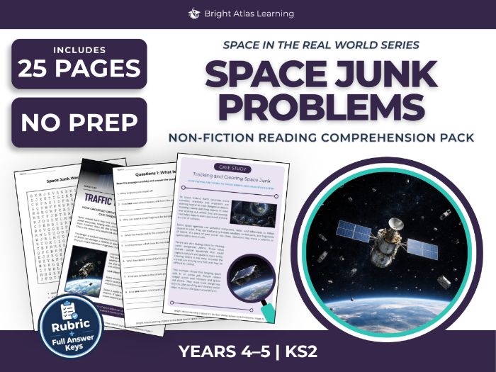 Space Junk Problems Reading Comprehension | KS2 Years 4 & 5