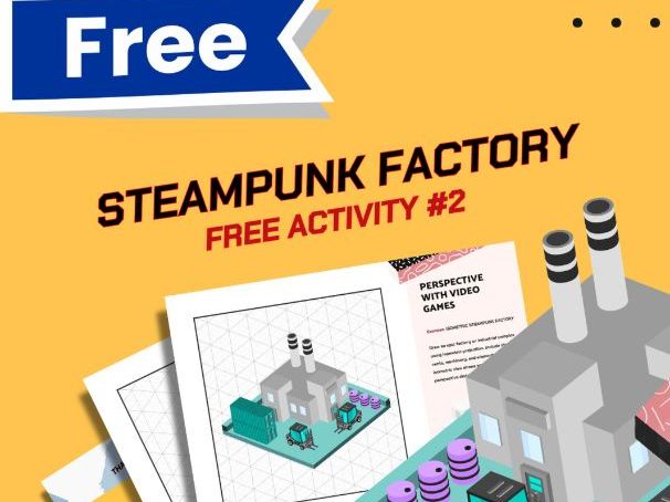 FREE | KS3 KS4 GCSE | Isometric Perspective Worksheet | Middle & High School | Steampunk