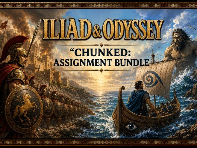 Iliad & Odyssey "Chunked" Assignment Bundle (62 Assignments)