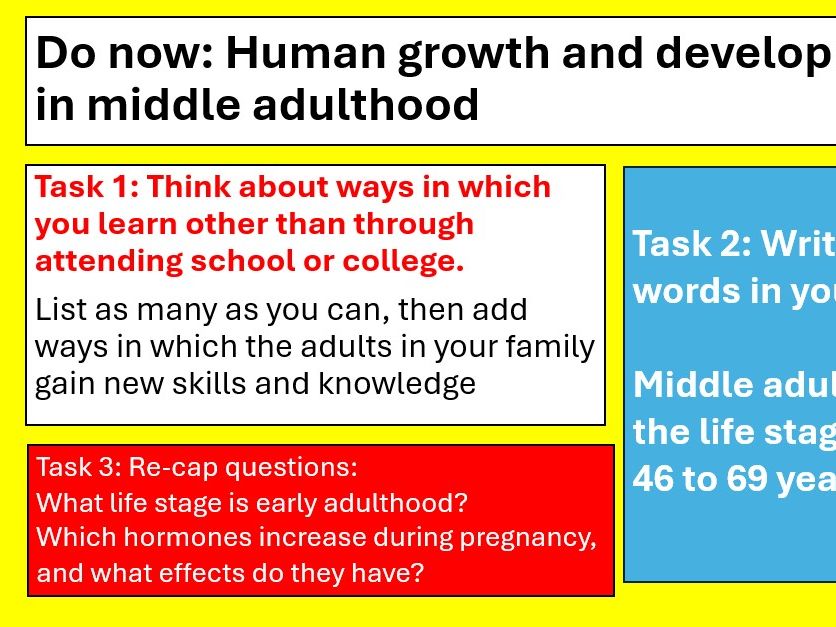 AAQ Level 3 Health and Social Care Unit 1 Human Lifespan LESSON5