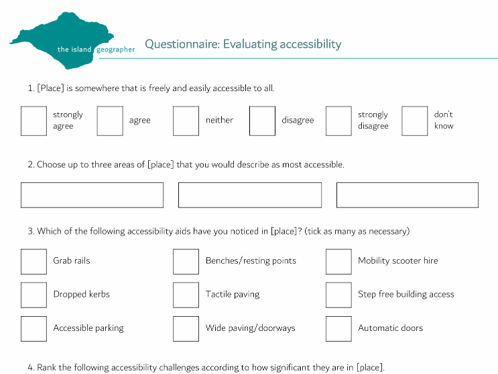 Questionnaire: Evaluating accessibility