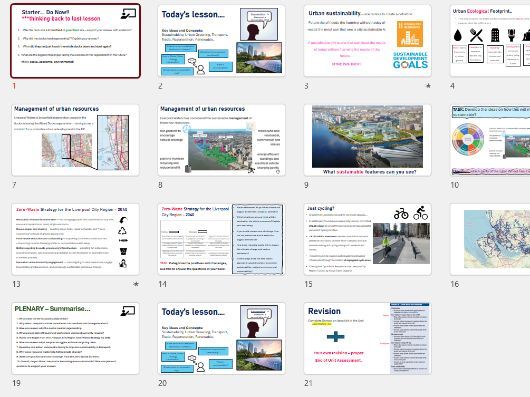AQA GCSE URBAN CHALLENGES - HIC City (L7 - Sustainable Liverpool )