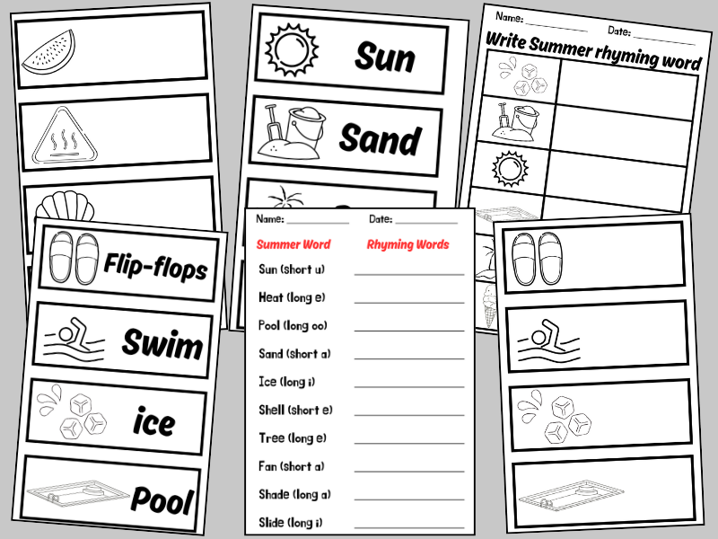 Summer Tricky Word Hunt – Phase 2 & 3 Phonics and Rhyming Activity for EYFS and KS1 Literacy