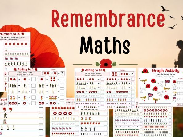 Remebrance themed maths: number to 5,10,20