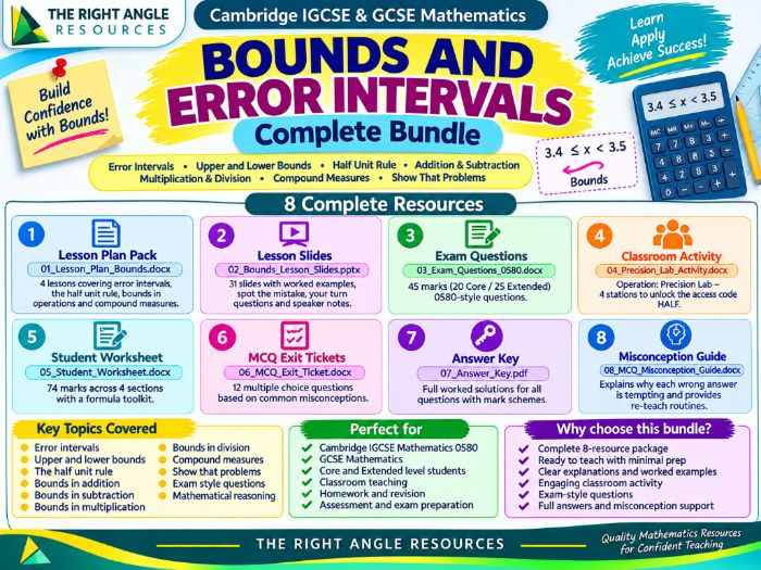Bounds & Error Intervals Complete Bundle | IGCSE 0580 & GCSE Maths | Worksheets & Exam Qs