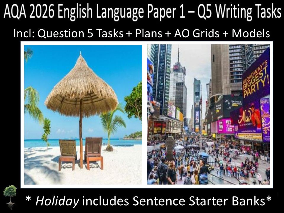 Two Q5 Writing Tasks AQA 2026 English Language Paper 1 | Plans, AO Grids, Models