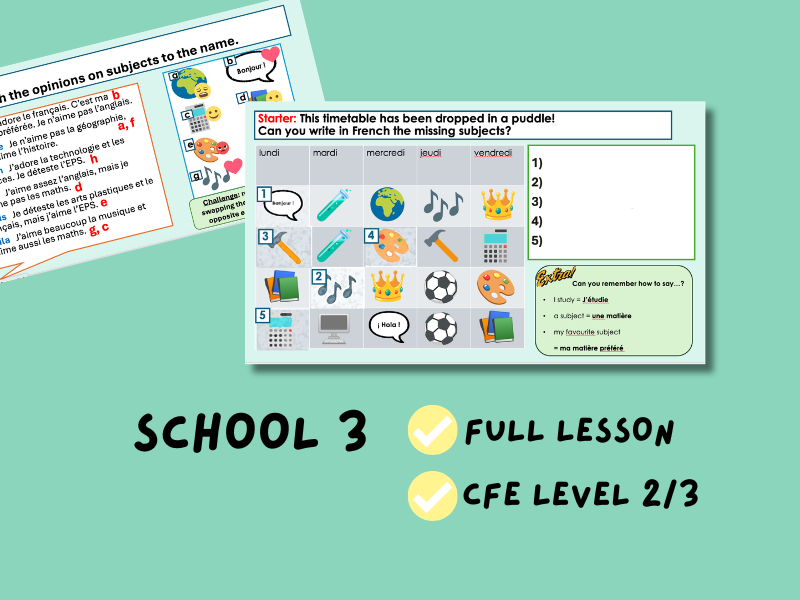 School 3 | PowerPoint Lesson | CfE Level 2/3