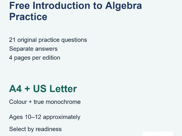 FREE Intro to Algebra | 21 Questions and Answers