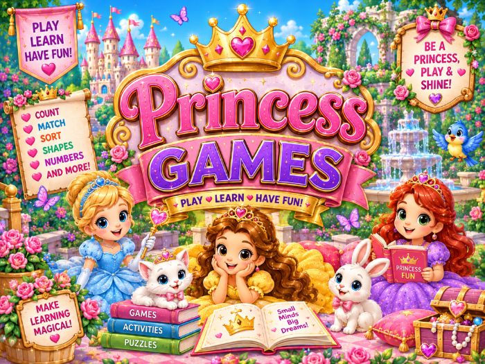 Princess Math Games & Centers | Numbers 1–20, Counting, Shapes & Number Sense | Preschool–1st Grade