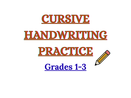 Cursive Handwriting Practice Workbook | Tracing A–Z Letters | Grades 1–3 Printable