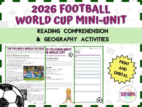 2026 World Cup Reading Comprehension & Geography Activities | Football No Prep Activities