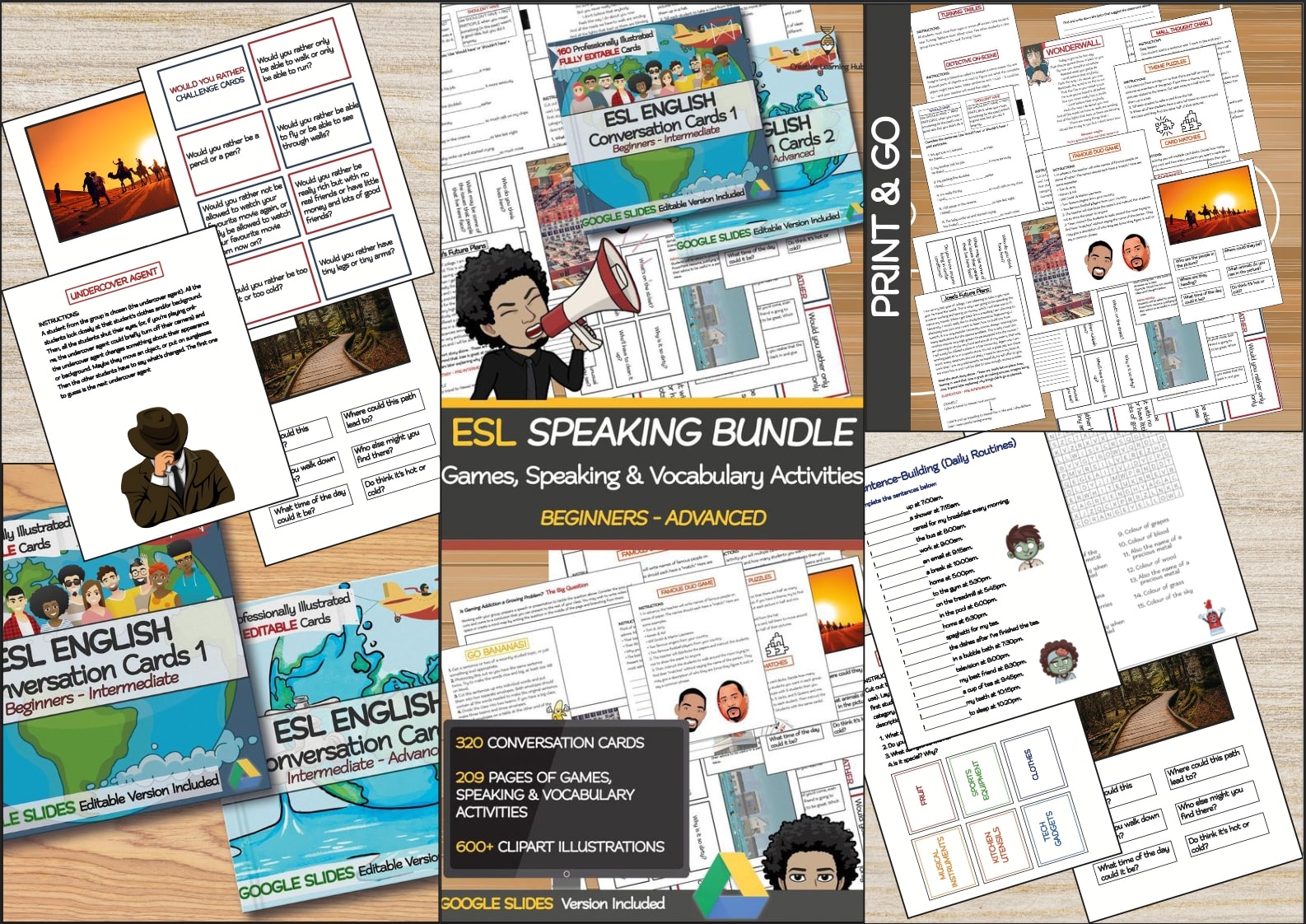 ESL Games Speaking Vocabulary Activities Bundle Teaching Resources
