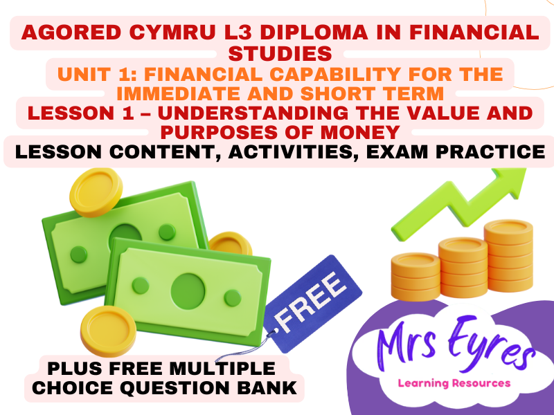 Agored Cymru Level 3 Financial Studies Unit 1 Money Functions & Payment Methods Lesson