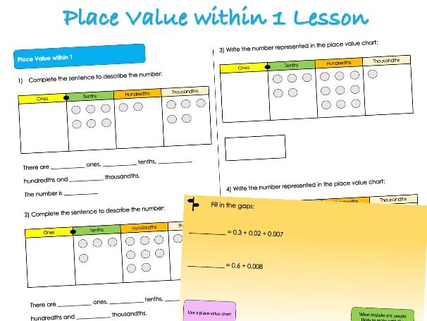 Year 6 Decimals - Place Value within 1 Lesson