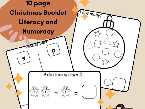 Christmas Booklet Early Years Numeracy and Literacy Busy Book