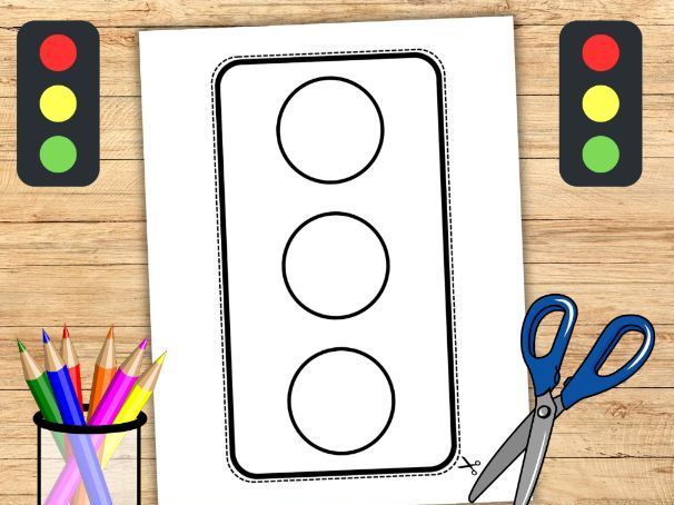 Large Traffic Light Coloring and Cutting Activity