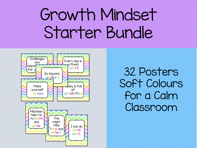 Growth Mindset Starter Bundle - Classroom Display,Motivational Quotes, Growth Mindset Display,  KS1 KS2