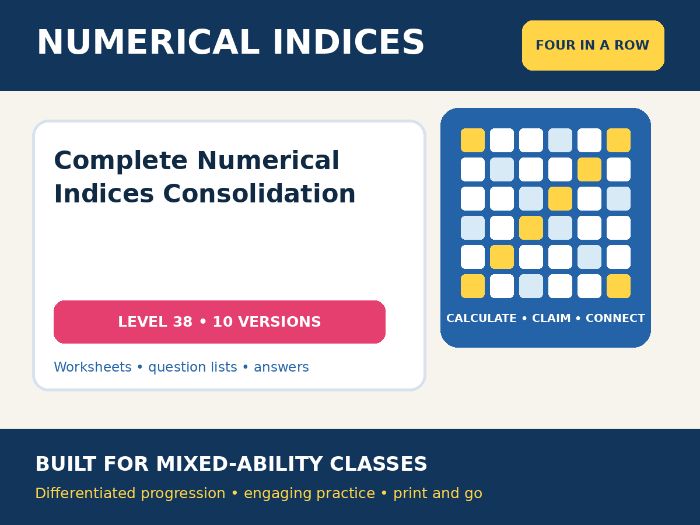 Numerical Indices – Complete Numerical Indices Consolidation – Four in a Row – 10 Versions
