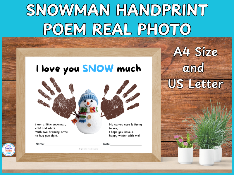 Snowman Handprint Poem | Winter Keepsake