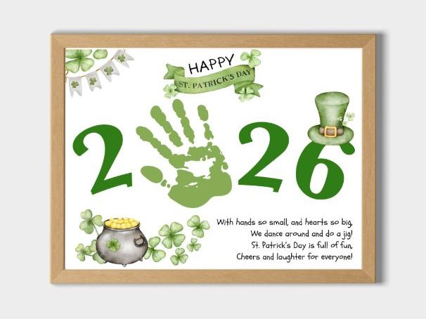 St. Patrick’s Day 2026 Handprint Craft Template with Poem