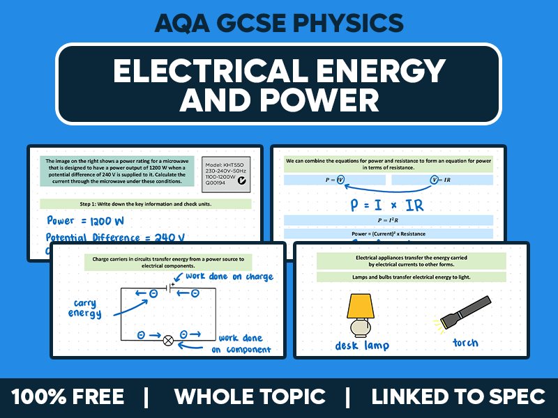 GCSE AQA Physics Complete Lesson - Electrical Energy and Power