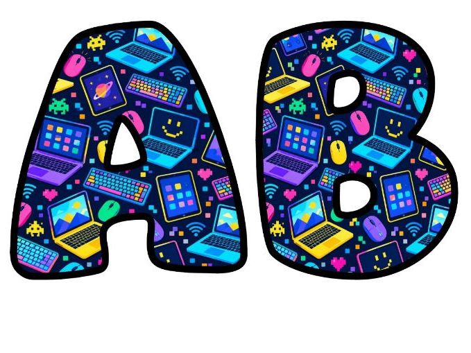 Computing and Technology Bubble Letters | Computing Bulletin Board Letters | Classroom Display Pack