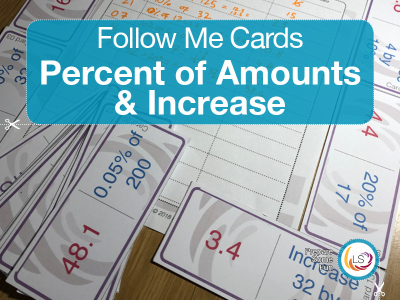 Percentage Increase and Decrease | Follow Me Cards