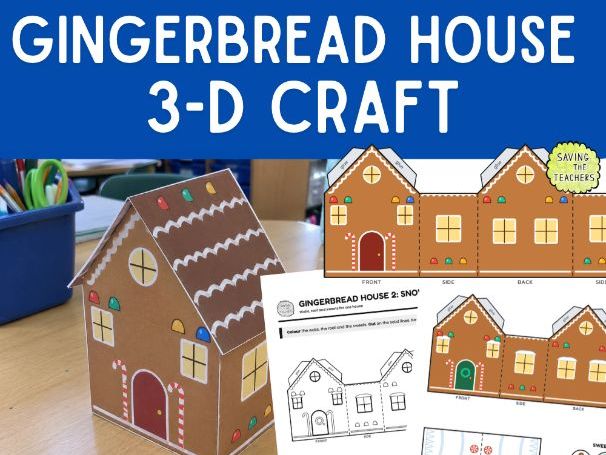3D Gingerbread House Craft | KS1 Maths & DT