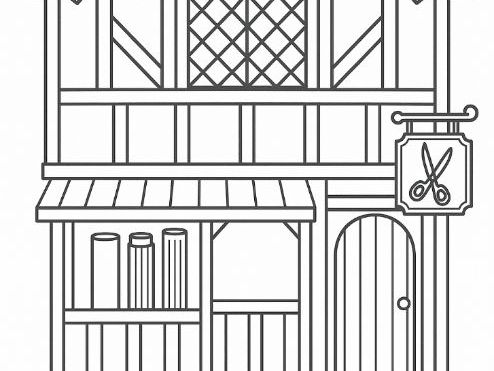 Tudor housing blank colouring sheets