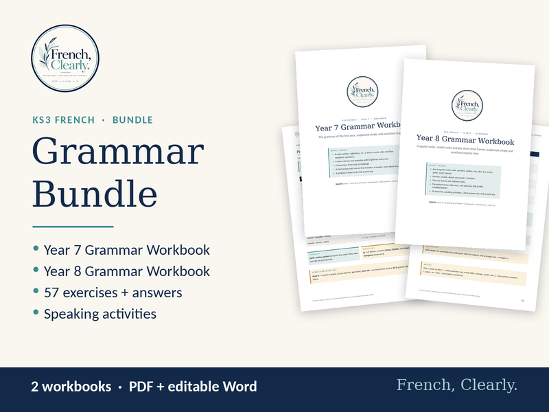 KS3 French Grammar Bundle – Year 7 & Year 8 Workbooks (Exercises + Answers)