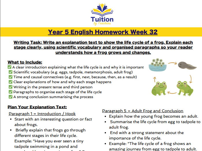 32. Year 5 - Creative Writing & Spelling