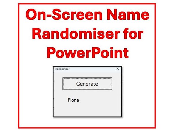 On-screen PowerPoint Name Randomiser