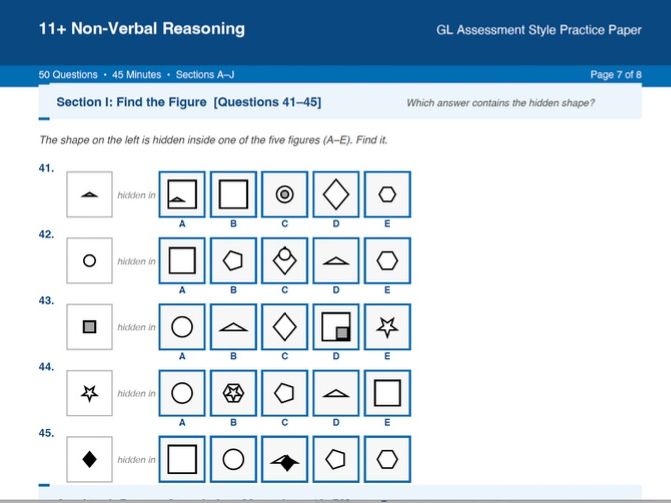 11+ Non-Verbal Reasoning: 50 GL Style Assessment Questions