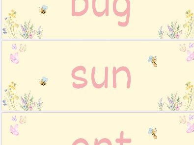 Spring CVC Word Cards