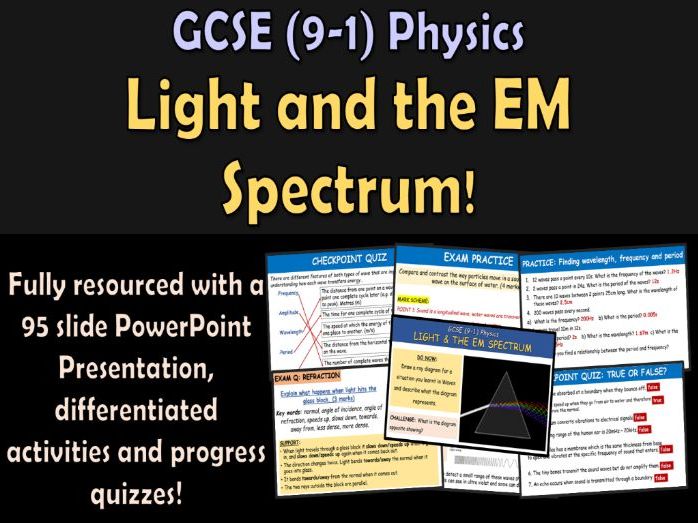 Light and the electromagnetic spectrum GCSE Physics Bundle