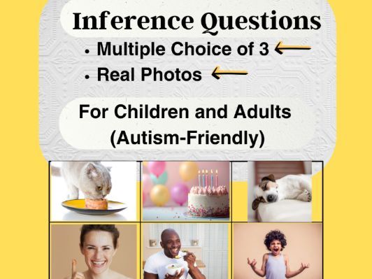 Inferencing Wh Qs Multiple Choice Real Photos Autism Children and Adults