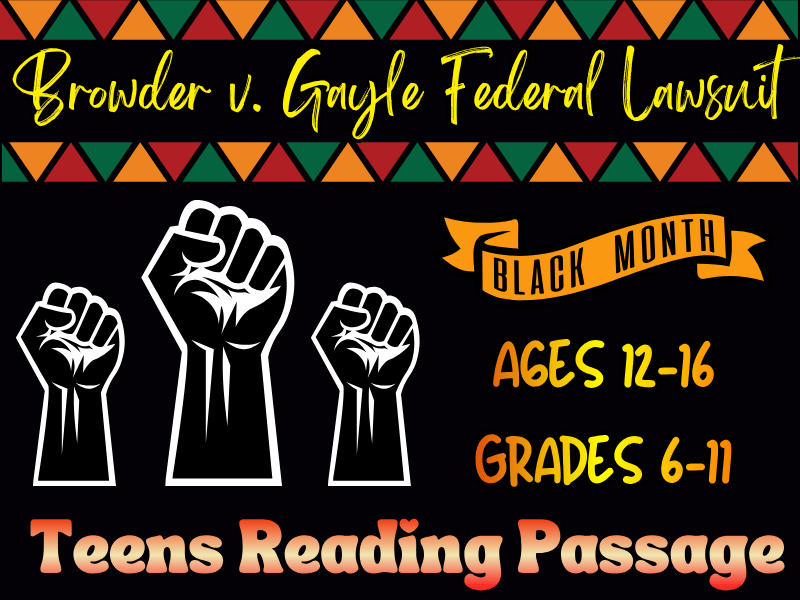 Browder v. Gayle Federal Lawsuit & Bus Segregation Reading Passage for Teens