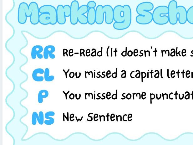 Visual Marking Code & Feedback Stamps / Posters