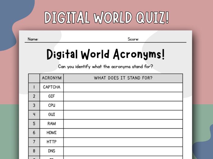 Digital World Acronym Quiz