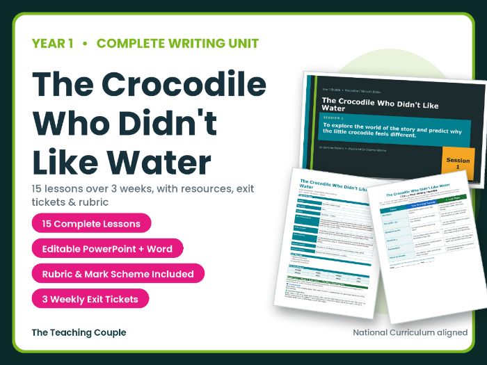 The Crocodile Who Didn't Like Water | Year 1 English Unit | 15 Complete Lessons + Resources